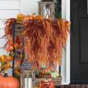 RECUTMS Fake Hanging Plants 4 Pcs Artificial Boston Ferns for Outdoors UV Resistant Draping Faux Greenery Plastic Decorative Vines for Bedroom Wall Garden Wedding Indoor (Brown)