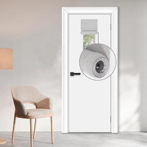 WdFour 100% Blackout Classroom Door Curtains - UV Protection & Privacy, Easy-to-Install Roller Blinds for Windows, (10Wx42L,Light Gray,1 Piece)