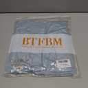 BTFBM Summer Dresses for Women 2025 High Neck Casual Sleeveless Bodycon Formal Ruched Cocktail Club Party Mini Dress (Blue)