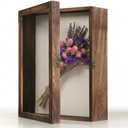 Shadow Box Frame 11x14 with Retro Metal Accents and Lock, Solid Wood Acrylic Door Display Case with Linen Back, 10 Stick Pins, and 2.7-Inch Depth for Photos, Medals, and Memorabilia (Medium)