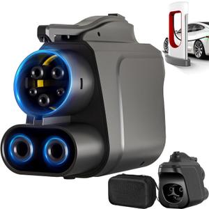 NACS to CCS Adapter Max 500A/1000V Fast Charging Adapter with Overheating Protection Compatible with Tesla Superchargers for CCS1 EVs