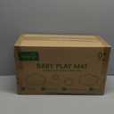 Vegan Leather Baby Play Mat for Floor, 50x50 Thick Foam Soft Padded Playpen Mat with Wipe-Clean and Waterproof Removable Cover for Babies and Toddlers Infants (Beige)