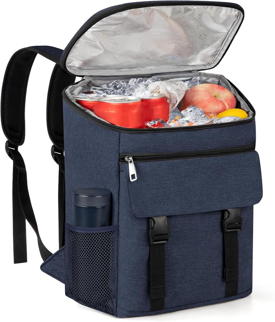 Cooler Backpack Soft Insulated Leak Proof 30 Cans Insulated Backpack Cooler Portable Picnic Camping Beach Hiking BBQ Lunch Backpack for Men and Women (Blue)