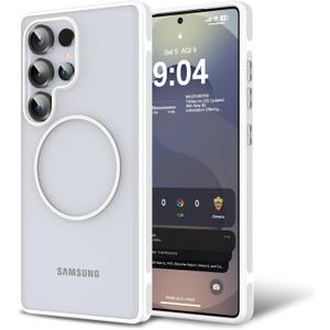 BPOASE Magnetic Case for Samsung Galaxy S25 Ultra, [Military-Grade Drop Protection][Compatible with Magsafe] Ultra Slim Non-Slip Full Body Shockproof Protection Phone Cover-Clear