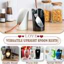 Gomakren Upright Spoon Rest, Standing Spoon Rest for Stove Top, 6 Inch Ladle Holder for Kitchen Counter, Valentines Heart Shaped Heat-Resistant Spatula Holder Cooking Utensil Stand, Black
