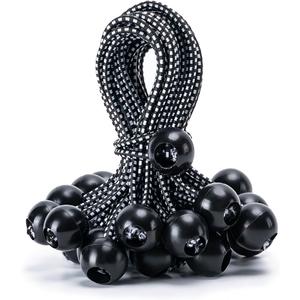30 Pack Ball Bungee Cord, 6 Inch Heavy Duty Bungie Cord Balls Canopy Tarp Tie Down Bungee Balls for Camping, Tents, Cargo,Holding Wire and Hoses, Patio Umbrellas, Awning (Black)