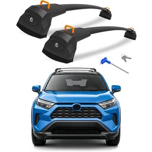 360lbs Roof Rack Cross Bars Compatible with Toyota RAV4 2019-2025
(Not Fit 2024 LE/Adventure/TRD Off-Road/Hybrid Woodland Edition), Aluminum Roof Rails Crossbars with Hooks for Luggage Kayak