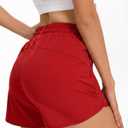 Women's 5"/7" Inseam Athletic Running Shorts with Zip Pockets Quick Dry Lightweight Workout Gym Shorts (Red, XL)