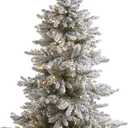 Nearly Natural 6ft. Flocked West Virginia Spruce Artificial Christmas Tree with 300 Clear Lights and 850 Bendable Branches