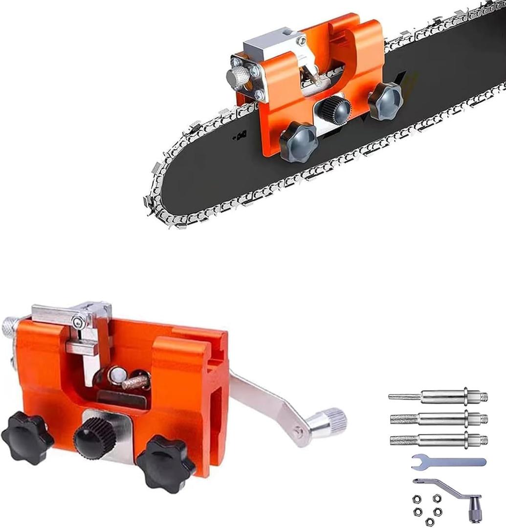 Chainsaw Sharpener, Saw Sharpener, Portable Hand Crank Chainsaw Chain Sharpener Set, for Chain Saws Electric Saws, for Chain Sharpening
