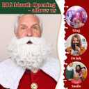 Honcloud Men's 8 Inches Curly White Realistic & Fluffy Fake Beard For Wizard Costume Party and Halloween(White)