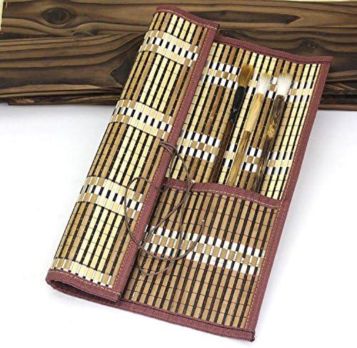 Easyou Bamboo Calligraphy Brush Holder Rollup Portable Protector 36x32cm(14.1"*12.5")