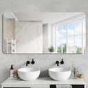 CILIBER Frameless Mirror, 24x48 Inch Rectangle Bathroom Mirror Rounded Corner, 3mm Tempered Glass Frameless Vanity Mirror with Polished Edge for Over Sink, Bedroom, Entryway, Vertical or Horizontal