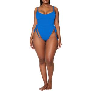 Women's Sexy One Piece Bathing Suit Tummy Control Swimsuit (Medium, Deep Sky Blue)