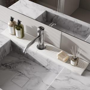 Faucet Mat for Kitchen Sink, 23.6" Diatomite Stone Drying Mat For Kitchen Counter, Prevents Moisture, Super Absorbent, Quick Drying Sink Splash Guard for Bathroom (01 - White, 30" x 3.9")