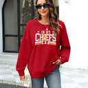 MNLYBABY Football Sweatshirt Women Game Day Sweatshirts in My Game day Era 87 Graphic Long Sleeve Tops (Red, L)