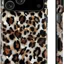 Generic Cheetah Print Case for iPhone 17 Case,Leopard Print Vintage Phone Case Dual-Layer Hard Shell+Silicone Cover-Shockproof Protective Phone Case with Stylish Designs for Women Men Boys-Gold