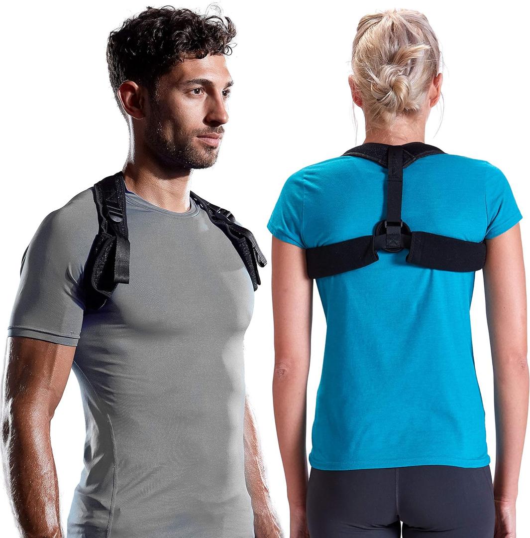 Gaiam Restore Posture Corrector for Women & Men - Back Straightener Adjustable Straps Compact Brace Support for Clavicle, Neck, Shoulder, Invisible Pain Relief (1 EA, Classic)