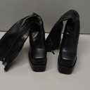 wetkiss Platform Knee High Boots Women Chunky Heel Gogo Boots with Full Side Zipper-Stretchy Party Festival Boots for Cosplay, Costume, Halloween & Costume Events-Not for Wide Calf (7, Black)