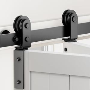 ZEKOO Bifold Barn Door Hardware: 40 inch Bi-fold Sliding Barn Door Hardware Track Kit for 36" Closet Doors - Easy Assembly Smoothly Quietly I Shape Side Mount and Top Mount Slide Roller- No Doors