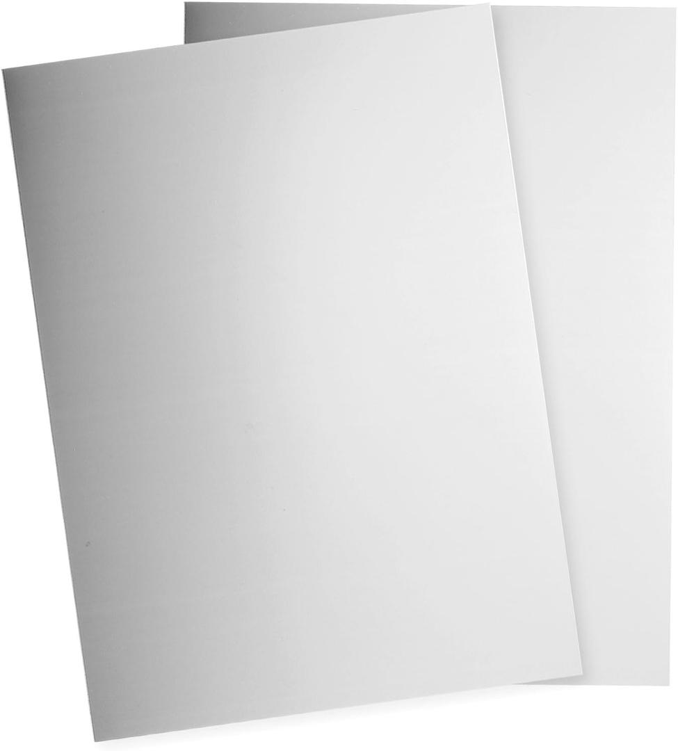 uxcell 2Pcs 304 Stainless Steel Sheet Plate, 6" x 4", 24 Gauge (0.5mm) Thickness, Stainless Steel Plate with Gloves for Crafting, Modelers, Jewelry, Repairs, Electrical Repairs (Silver)