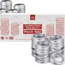 FORJARS - 100 Wide Mouth. Canning Rings are made of stainless steel. 0.5 Inch Height, 100-Piece Set. Wide mouth mason jar rings are secure with an airtight fit.