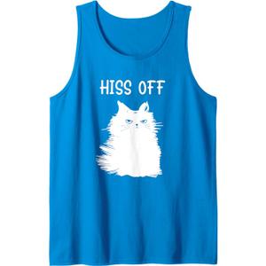 Cat themed gifts for women Men - Funny Meow Cat Hiss Off Tank Top M