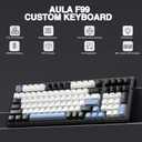 AULA F99 Wireless Mechanical Keyboard,Tri-Mode BT5.0/2.4GHz/USB-C Hot Swappable Custom Keyboard,Pre-lubed Linear Switches,RGB Backlit Gaming Keyboards for PC/Tablet/Xbox/PS4/PS5
