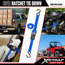 XSTRAP STANDARD Ratchet Tie Down Straps 8PK 1'' x 10 ft - 900 LB Break Strength Cargo Straps for Moving Appliances, Lawn Equipment, Motorcycle (Blue)