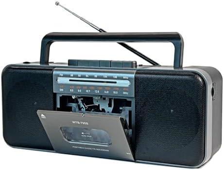 Portable Cassette Tape Player Recorder,AM/FM/SW Radio with Bluetooth,USB/SD, Big 10W Speaker,Record to Cassette/U Disk/SD Card via Mic, MP3 Converter, Earphone Jack,AC/DC Powered