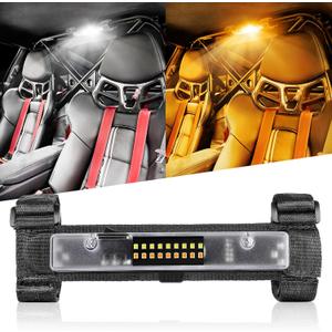 Nirider UTV Interior Light Universal Roll Bar Mount LED Lights Utility Roll Cage Lights Courtesy Interior Dome Light for UTV ATV Polaris RZR Can-Am Truck Car Off Road Vehicle - White Amber