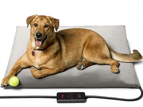 Toozey XL Pet Heating Pad, Waterproof & Chew Resistant, 6 Temp Settings with Timer, 47x28 in for Dogs & Cats