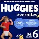 Huggies Size 6 Overnites Baby Diapers: Overnight Diapers, Size 6 (35+ lbs), 84 Ct (2 Packs of 42), Packaging May Vary
