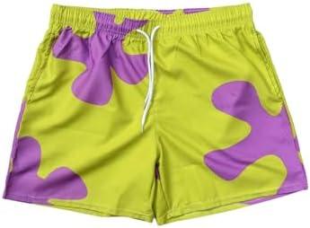 BEAUDRM Men's Graphic Swim Trunks Quick Dry Swim Shorts Drawstring Waist Beach Shorts with Pockets, Size XL