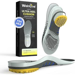 Achilles Tendonitis Relief Insoles for Women & Men - Heel Cushion for Heel Pain Relief Heel Spur with Shock Absorption for All-Day Comfort, W: 8.5-9 | M: 6.5-7|263MM
