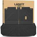 LASFIT Cargo Mat & Backrest Mats for Nissan Pathfinder 2013-2020 / Infiniti QX60 2014-2021 / JX35 2013, All Weather TPE Custom Fit Easy Clean Durable No-Curling Trunk Mat for Pathfinder & QX60 & JX35
