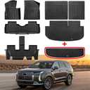 for 2020-2024 2025 Hyundai Palisade Floor Mats 3 Row & Cargo Liner & Lower Trunk Mat & Backrest Mat All Weather TPE Rubber Protection Mat for Palisade 7&8 Seats Accessories (Full Set 8 mats)