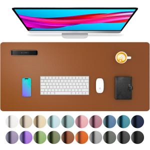 Aothia Leather Desk Pad Protector, Mouse Pad, Office Desk Mat, Non-Slip PU Leather Desk Blotter, Laptop Desk Pad, Waterproof Desk Writing Pad for Office and Home (Brown,31.5" x 15.7")