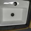 Small Wall Mount Bathroom Vessel Sink 13"x12" Rectangular Floating White Porcelain Ceramic Wall Hung Vanity Basin Sink for Tiny Home,RV,Bathroom, 13.3"x11.5"x4.7"