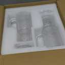 GOSCHE 26oz Textured Glass Tumbler with Handle & Leak-Resistant Lid, Large Iced Coffee Cup with Straw, Clear Glass Mug for Cold & Hot Drinks, Smoothies & Tea, Fits Car Cup Holders, Reusable, 2 Pack