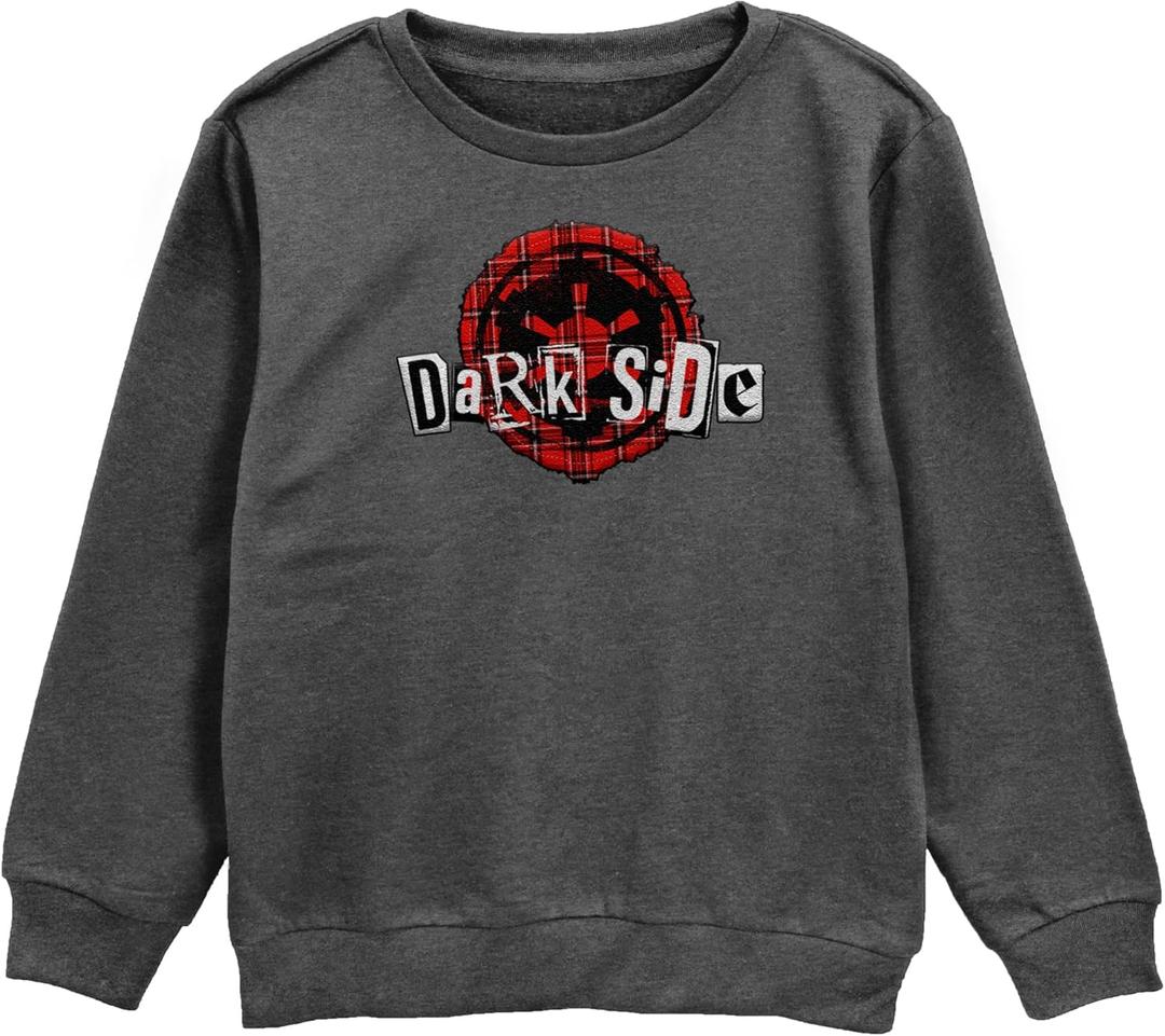 STAR WARS Darkside Punk Boys Pullover Crew Fleece (Medium, Asphalt)