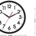 AKCISOT 14 Inch Wall Clock Silent Non-Ticking Modern Wall Clocks Battery Operated - Analog Classic Clock for Office, Home, Bathroom, Kitchen, Bedroom, School, Living Room(Black)