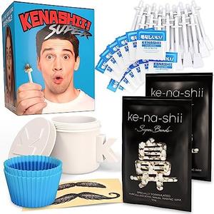 Kenashii Super Nose Waxing Kit | 100g Wax, 24 Applicators | No Microwave Required | Ear Hair Removal | For Men and Women | 12 Balm Wipes, Mustache Guards, Storage Bag