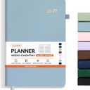 SUNEE 2026-2027 Weekly & Monthly Hardcover Planner 5.5" x 8.3" - 12 Month (July 2026 - June 2027), Small Academic Year Calendar Planner, Pocket, Notes, 100 GSM Paper, Sage Blue