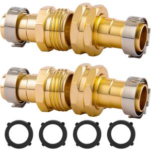 Garden Hose Repair Connector with Clamps, Fit for 3/4 Inch or 5/8 Inch Male and Female Garden Hose Fittings, 2 Set