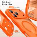 3 in 1 Magnetic for iPhone 17 Pro Max Case, Cute Wavy [Full Camera Protection][Fit for MagSafe] 1X Screen Protector+1X Wrist Strap, Anti-Slip Trendy Women Girly Case for iPhone 17 Pro Max 6.9", Orange