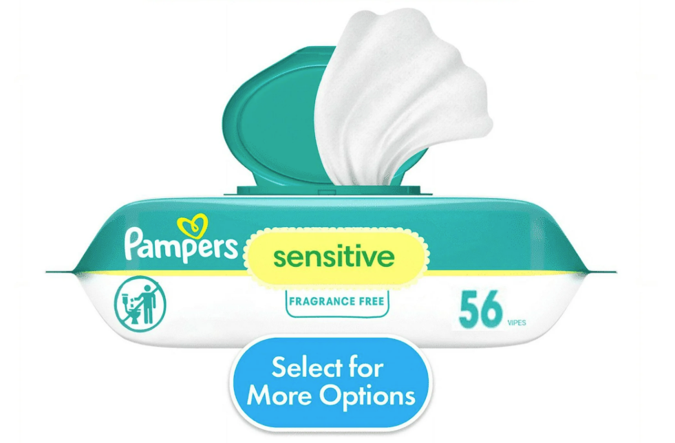 Pampers Wipes Sensitive - 56 ct, Pack of 2