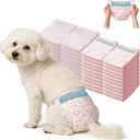 Female Dog Diapers,Disposable Dog Diapers,50 Count,Medium,Super Absorbent Leak-Proof Diapers for Dogs in Heat,Excitable Urination,or Incontinence, Medium