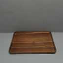 16" x12" Large Solid Acacia Wood Serving Tray Rectangular Wooden Serving Platter Natural Wooden Board for Bar Coffee Party