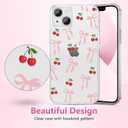 ZTOFERA for iPhone 14 Plus Case Clear,Cute Love Heart Ribbon Bow Tie Aesthetic Phone Case,Transparent Trendy Slim Soft Shockproof Protective Phone Cover for Women Girls,Peach Pink